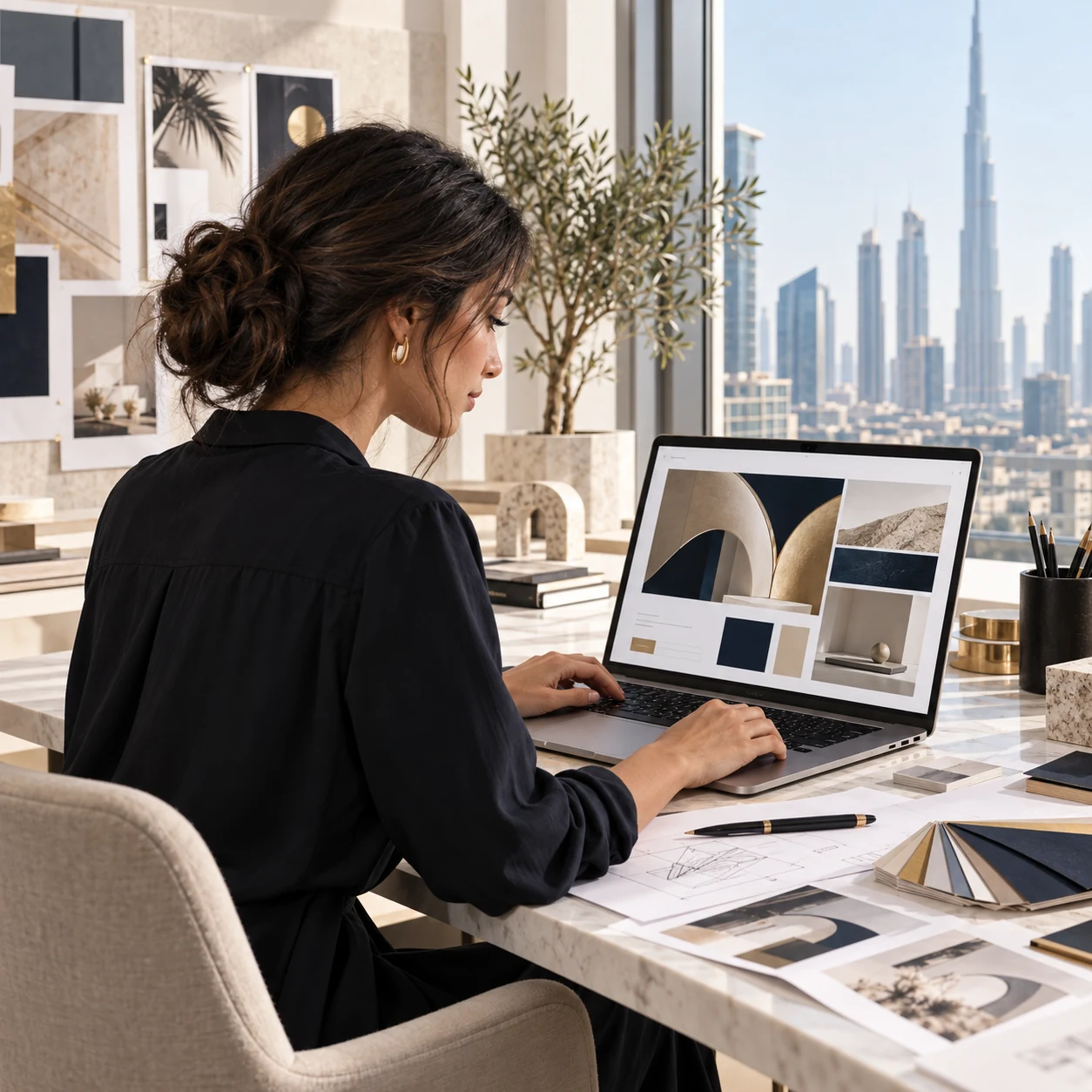 Designer refining a digital experience on a laptop