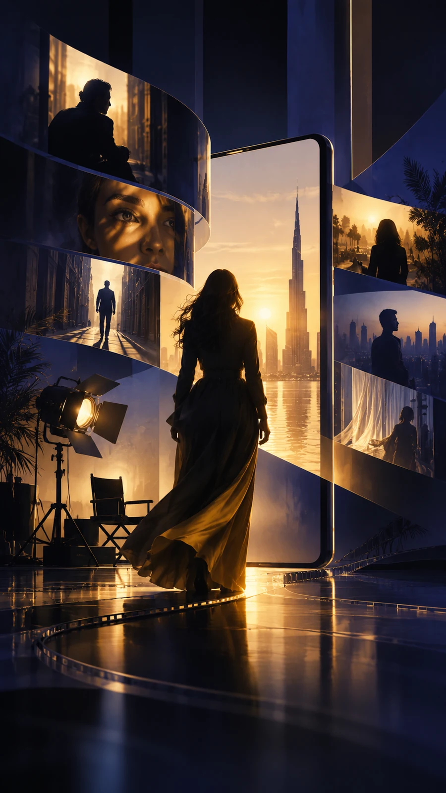 Concept artwork representing vertical scripted storytelling and Dubai
